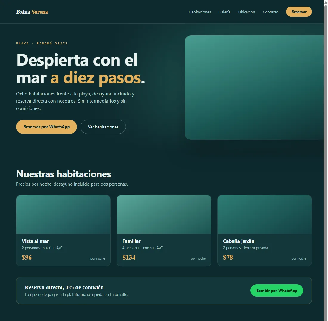 Ejemplo de sitio web para hospedaje