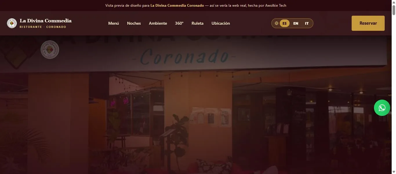 Sitio web de La Divina Commedia Coronado